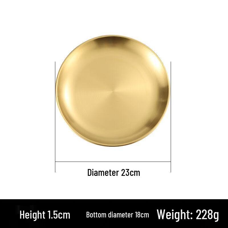 Handon Korean Stainless Steel Round Serving Plate