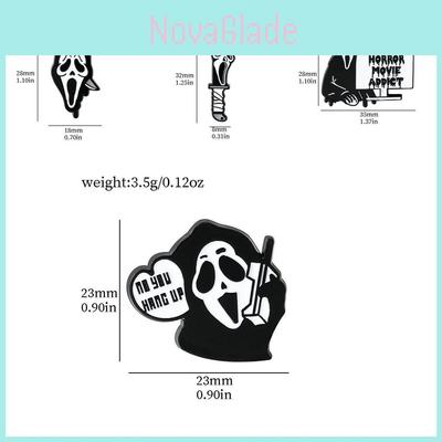 Halloween Skull Horror Movie Screaming Gothic Metal Badge For Men And Women