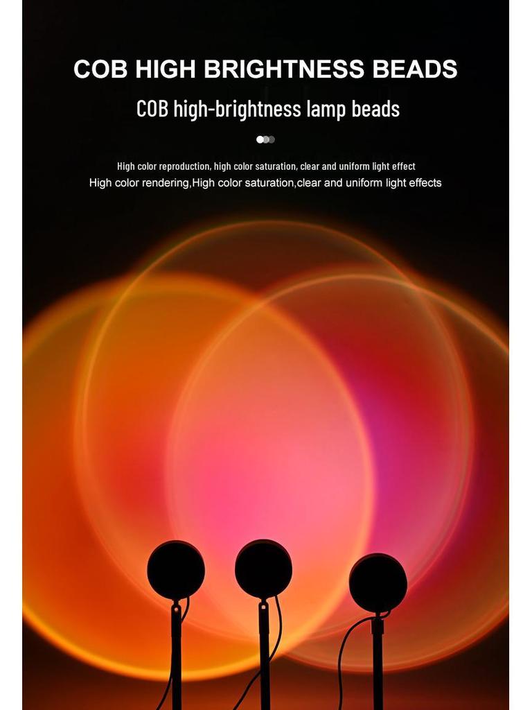 Sunset Lamp Color-Changing Night Light for Photography, Live Streams, Influencers & Atmosphere Projection