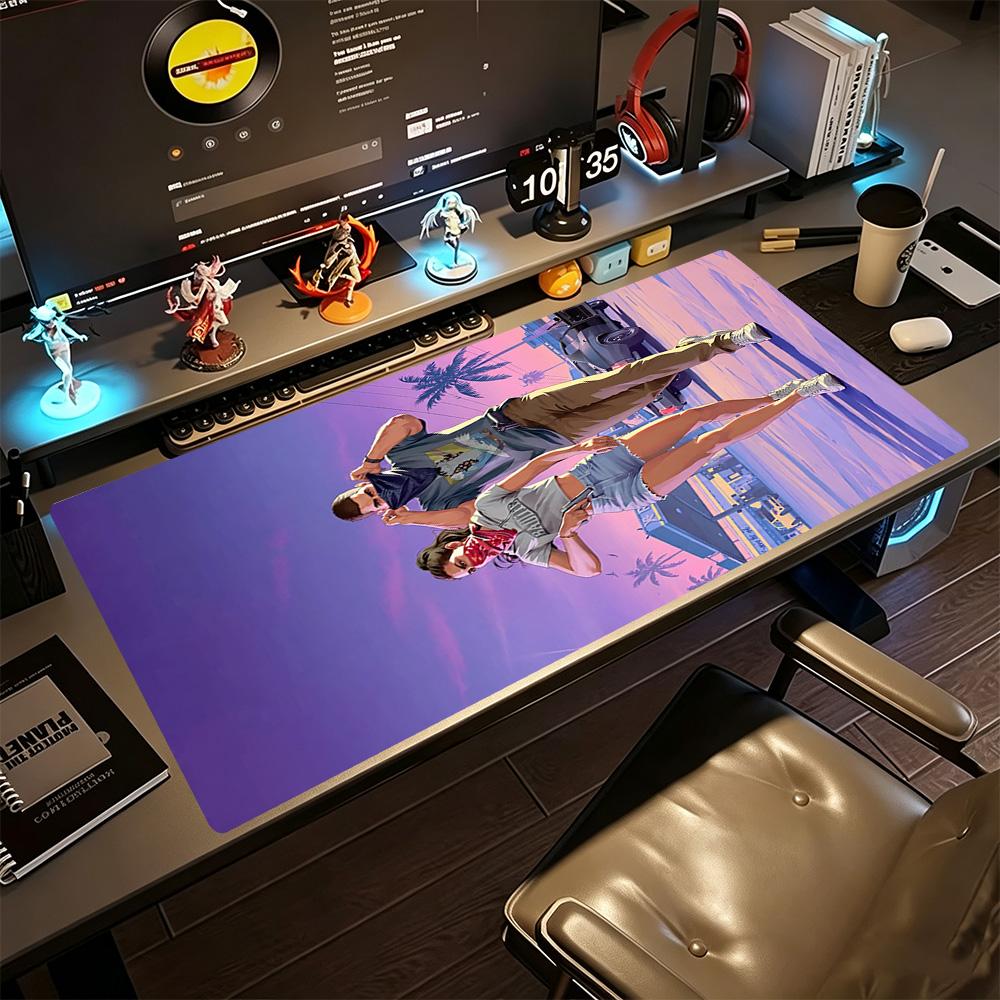 Tapis de Souris Gaming Gta Tapis de Souris Gamer Tapis de Souris de Bureau Base en Caoutchouc Antidérapante Accessoire de Bureau
