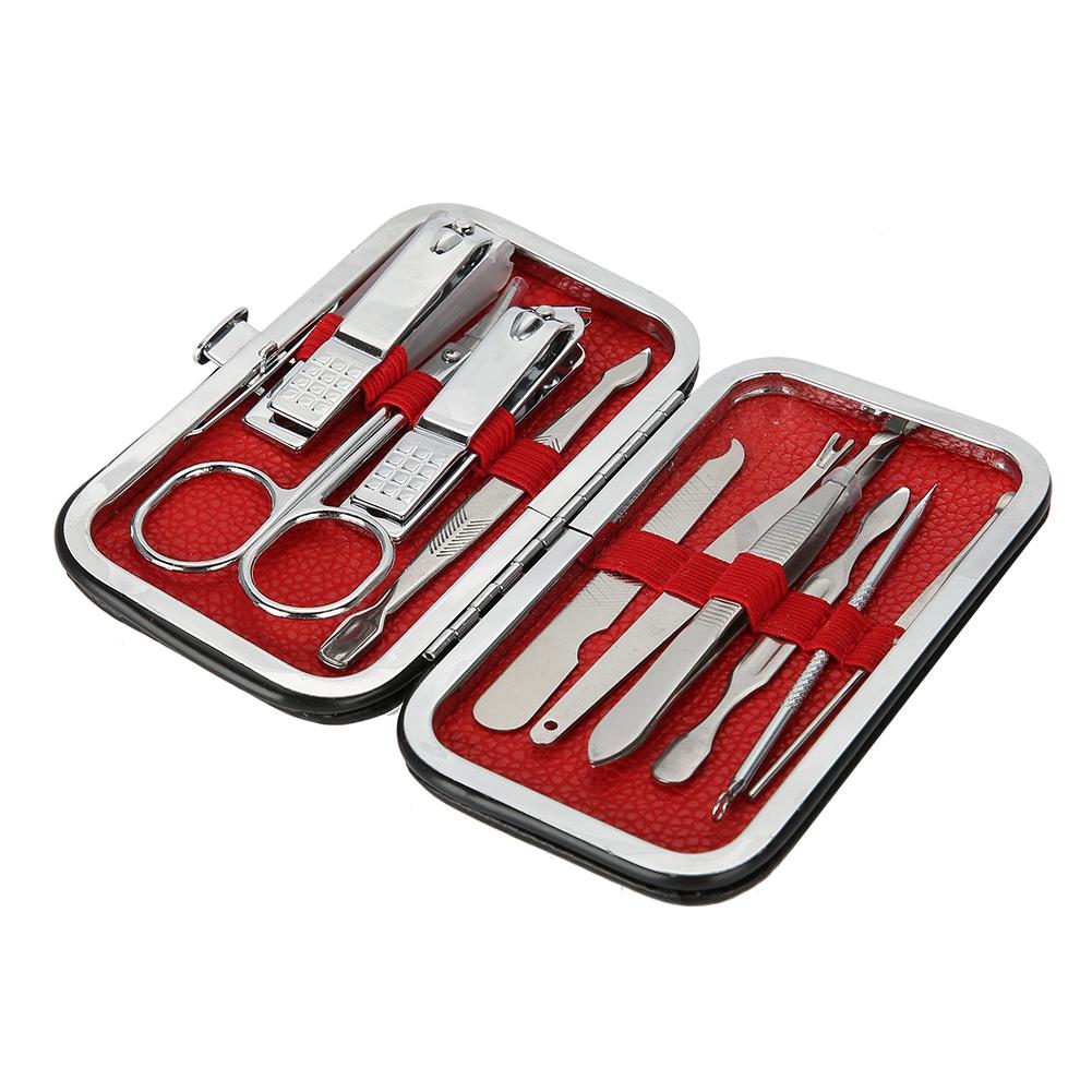

10Pcs Stainless Steel Nail Clippers Set Nail File Scissors Manicure Pedicure Tool