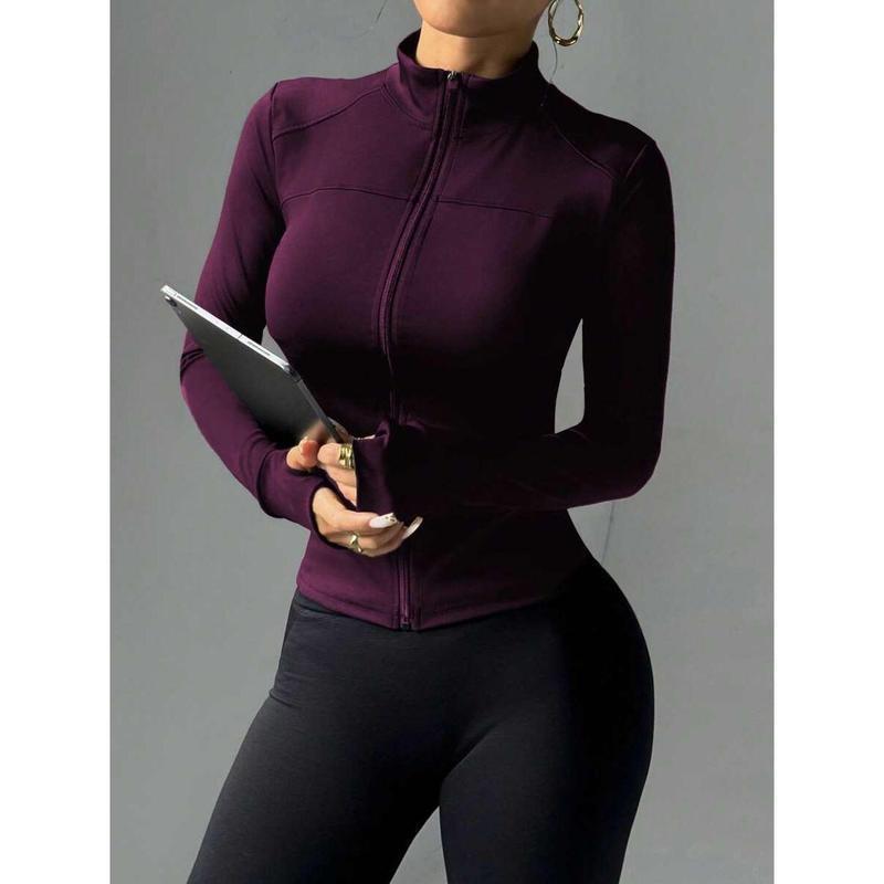 

V3745 Slim Fit Zipper Yoga Sports Jacket Extra Large сливовий