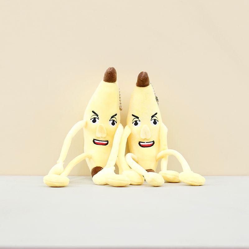 Adorable Banana Plush Keychain Cute Long-legged Stuffed Toy For Bags And Keys