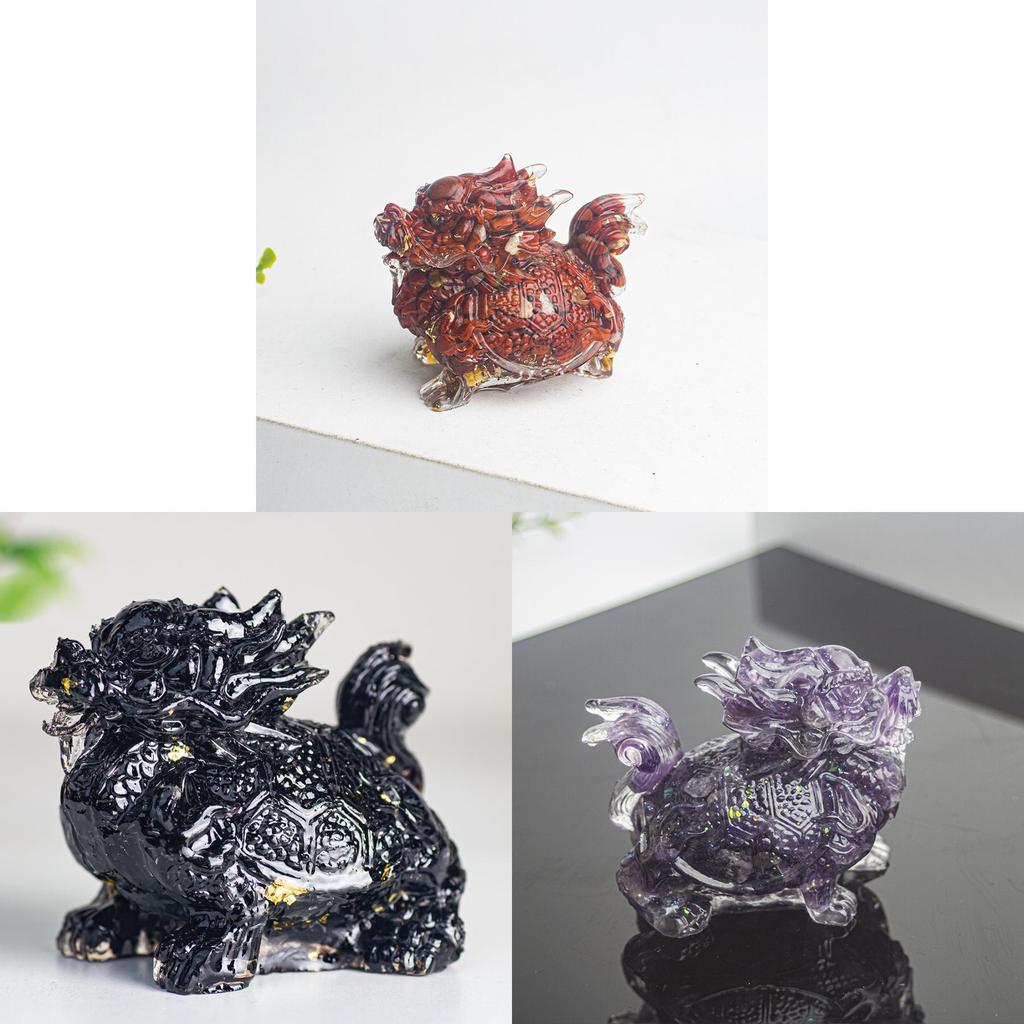 Crystal Turtle Resin Decor With Handcrafted Gemstone For Home Living Room Gift