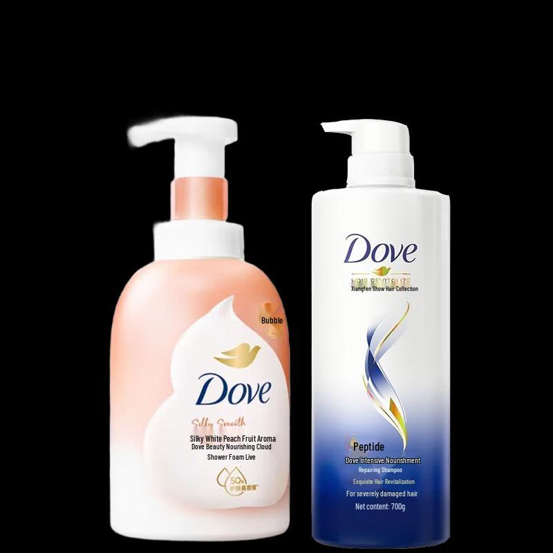 

Dove White Peach Body Wash & Intensive Repair Shampoo Set