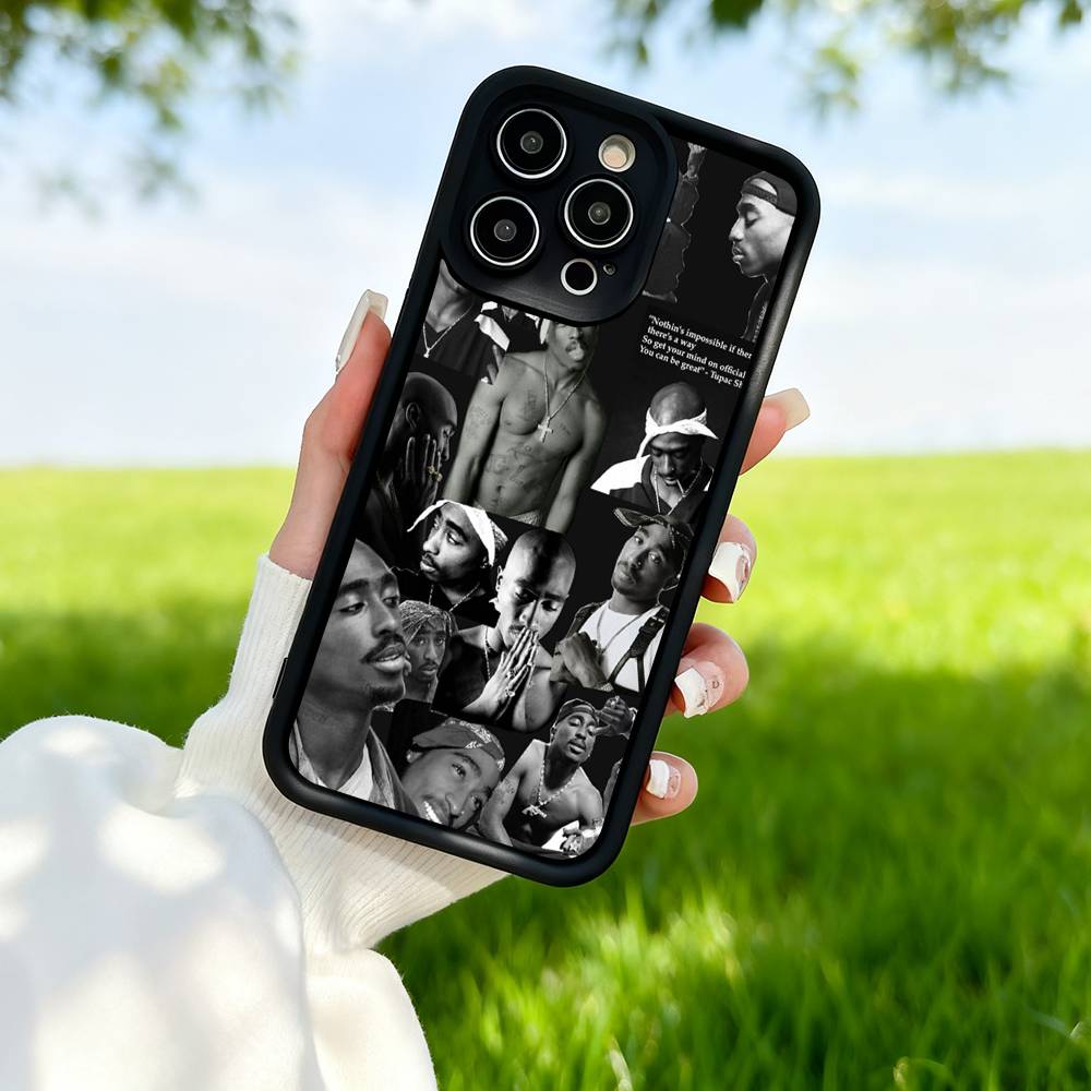 R-Rapper 2pac Soft Silicone Phone Case For IPhone 16 Case For IPhone 11 13 17 15 12 14 Pro Max Soft Matte Cover iPhone 11pro max