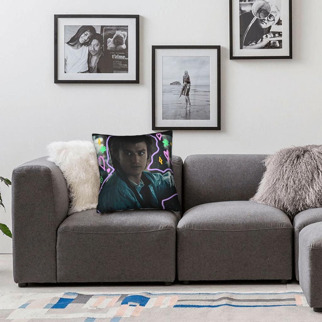 Steve Harrington Pillow Cover Soft Cushion Cover Vintage Pillow Case For Living Room Bed Chair