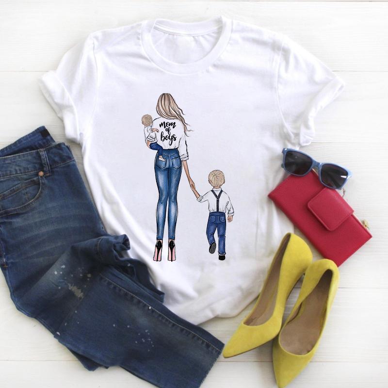 New Arrival Funny Round Neck Tshirt Women Simple T-Shirt Cartoons Short-Sleeve New Tee Basic T Shirt Ladies Top Female Summer