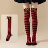 Women Over Knee Socks Christmas Diagonal Striped Christmas Thigh High Stockings Knee High Socks