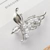 Elegant Rhinestone Butterfly Brooch with Pearl Accent - Japanese and Korean Fashion Pin for Ladies' Suits
