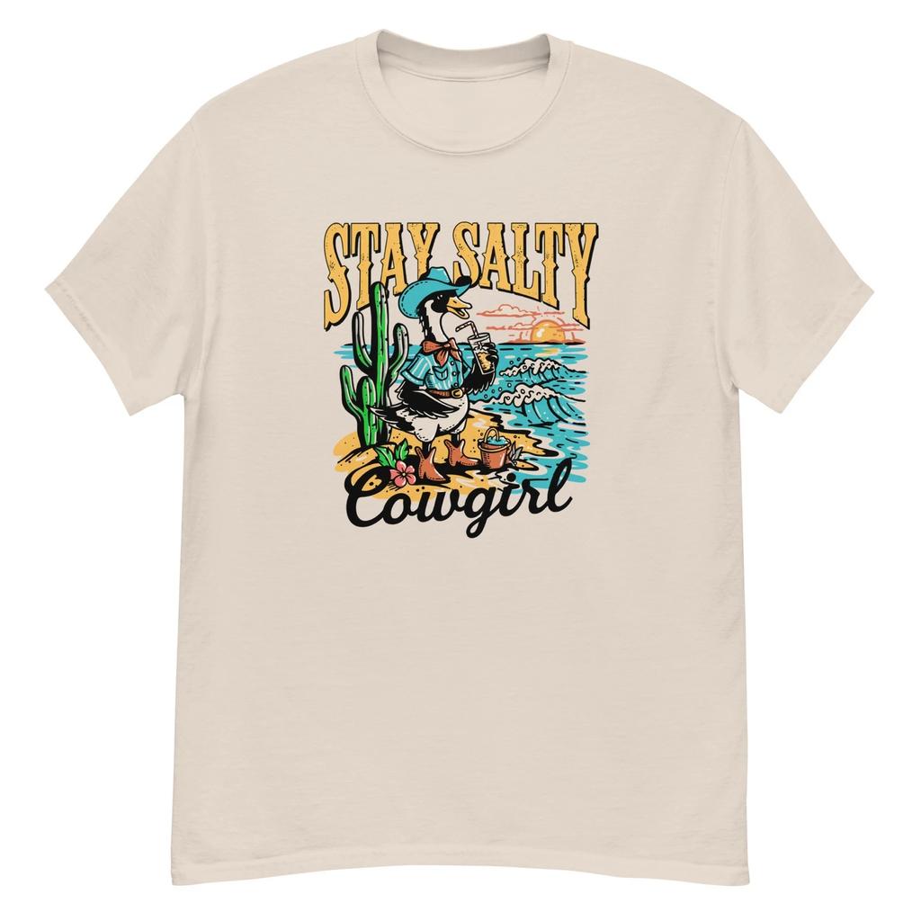 Stay Salty Cowgirl T-T-Shirt - Retro Western Duck Tee - Vintage Aesthetic T-Shirt
