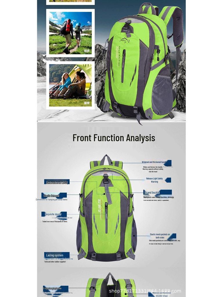 Large Capacity Unisex Outdoor Mountaineering and Travel Backpack - Multifunctional Hiking, Climbing, and Sports Bag