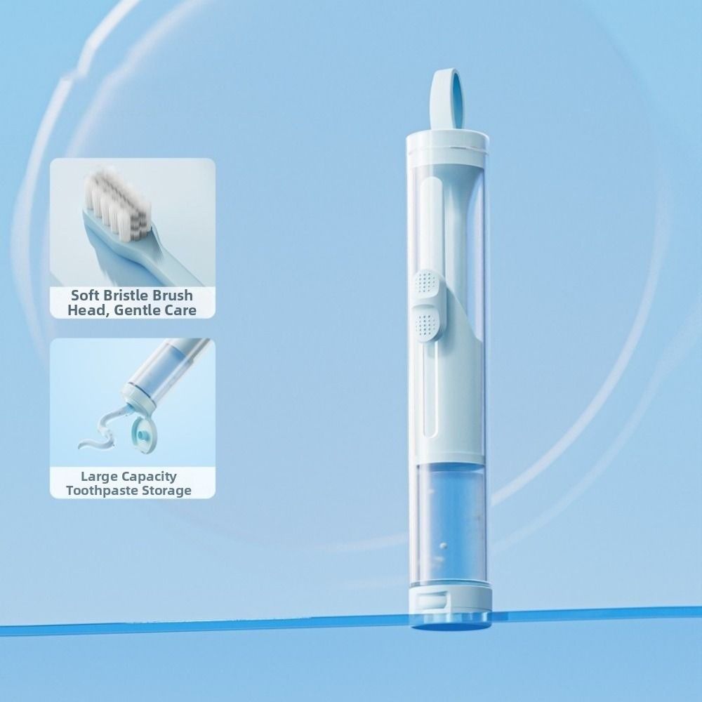 Distributeur de dentifrice 3-en-1 Boîte de rangement pliable pour tube de dentifrice pour le camping en plein air et les voyages