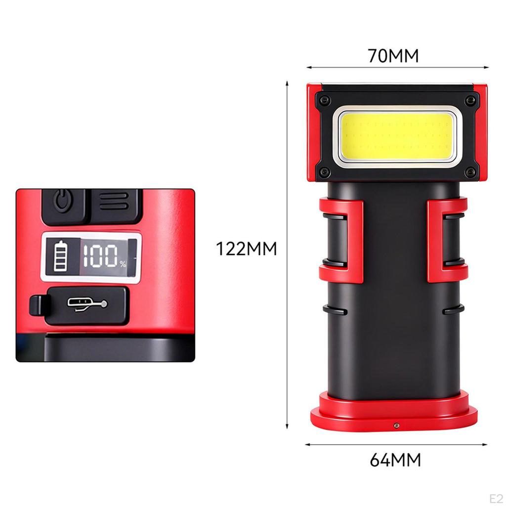 Inspection Lamp Handheld Outdoor Light Adjustable and Base Rotating LED Rechargeable Work for