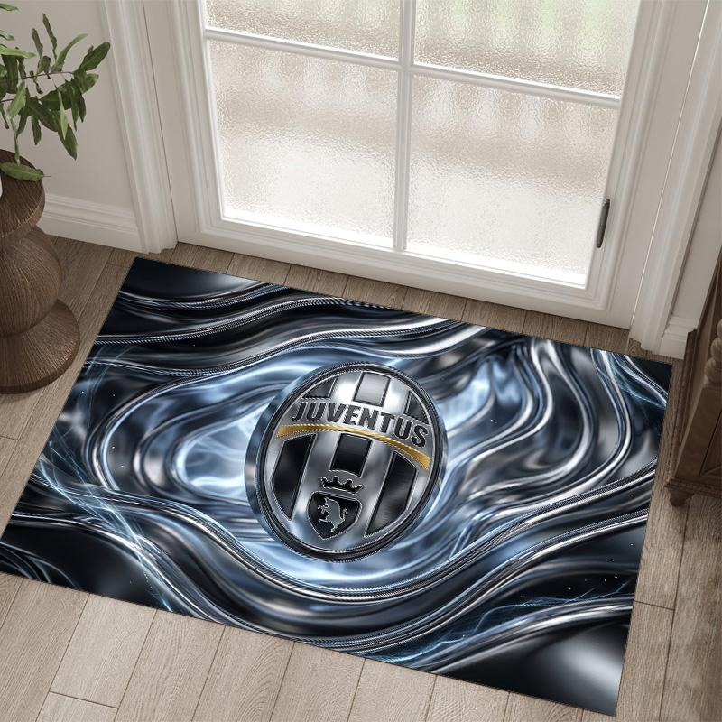 Juventus FC Design Crystal Velvet Carpet Cozy Non?Slip Printed Rug For Bedroom Living Room Entrance