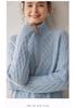 Women's High Neck Zipper Cashmere Sweater: Thick Cable Knit, Loose Fit, Slimming Base Layer for Autumn/Winter