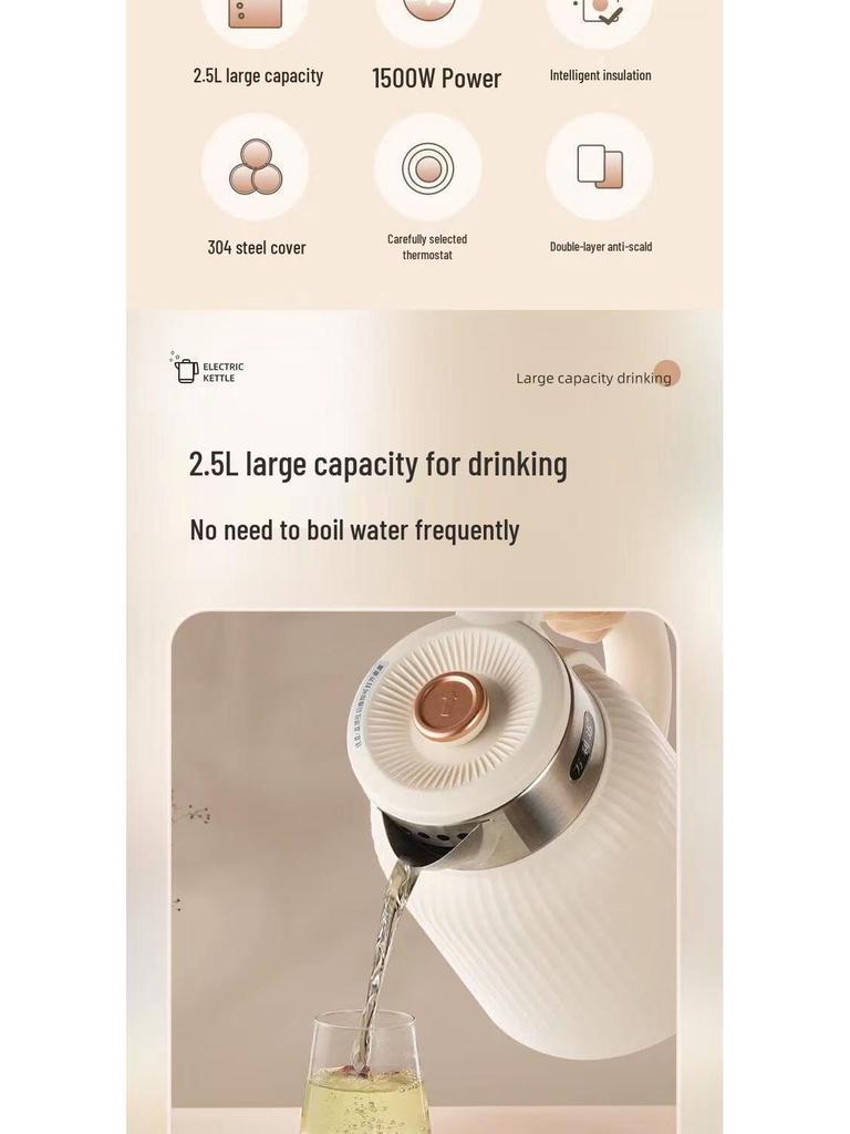 Wanlida 2.5L Electric Kettle: Large Capacity, Constant Temperature, Ideal for Home and Gifting