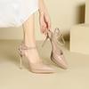 1088-15 Women's Waterproof Platform Stiletto Sandals - Summer 2025 Style, Hollow Pointed Heels