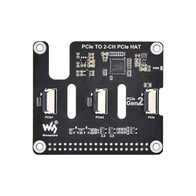 Raspberry Pi 5 Dual PCIe Expansion Board: Stackable 1-to-2 PCIe Interfaces with Multiple HAT Module Support