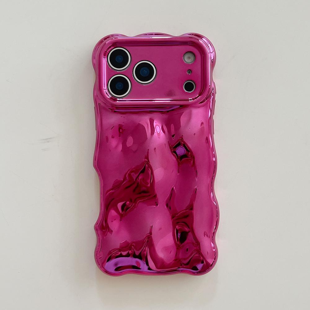 3D Bubble Wave Pattern Phone Case For iPhone 17 16 15 14 13 12 11 Pro Max 17Air Electroplated Soft Shockproof Back Cover