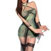 Sex Underwear Sexy Neck Cheongsam Perspective Green Snake Hip-wrapped Uniform Suit Cosplay Pure Passion
