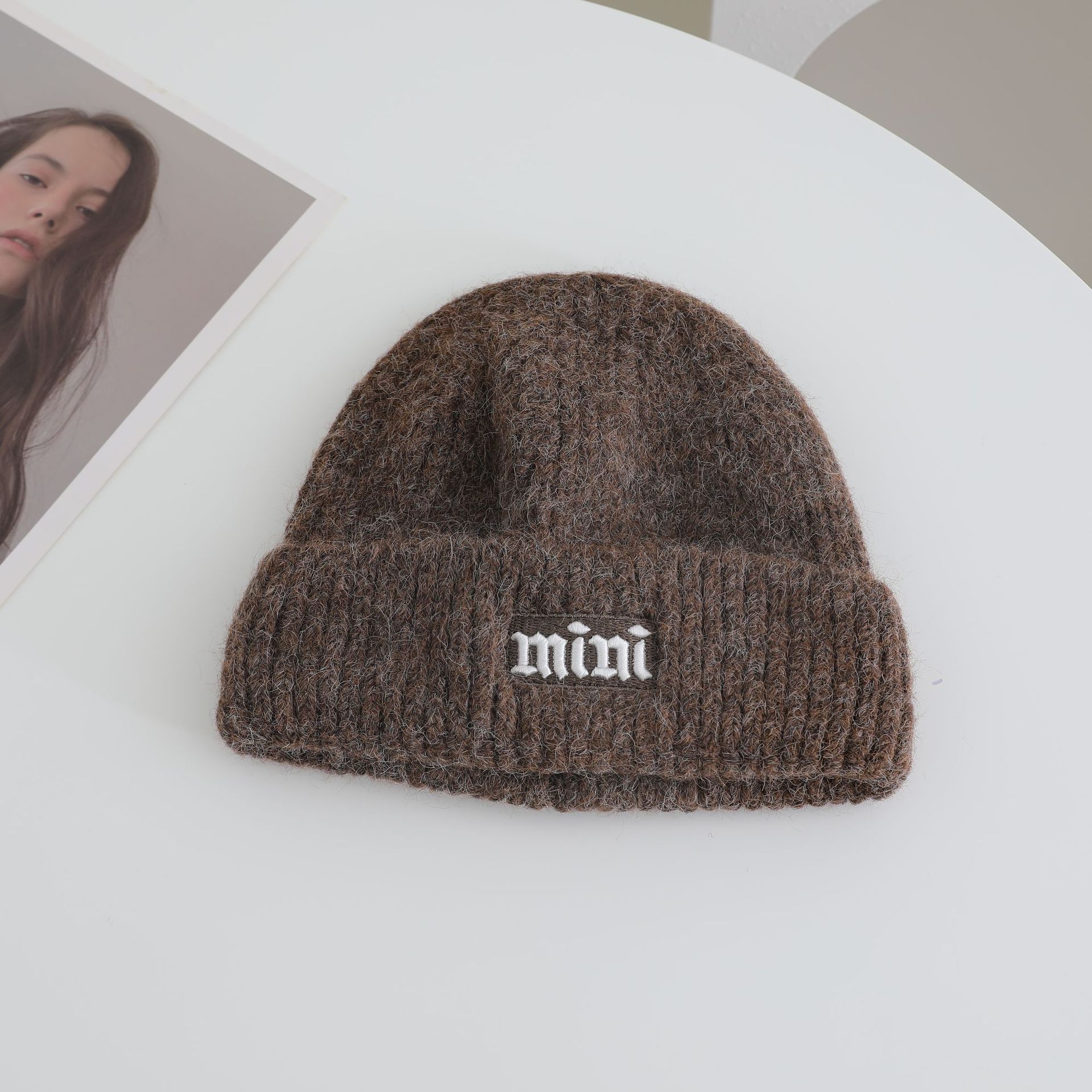 

Simple Embroidered Knitted Hat for Women s Autumn and Winter New Collection Warm Thickened Cold Hat That Looks Good on The Face Small Ear Protection one size