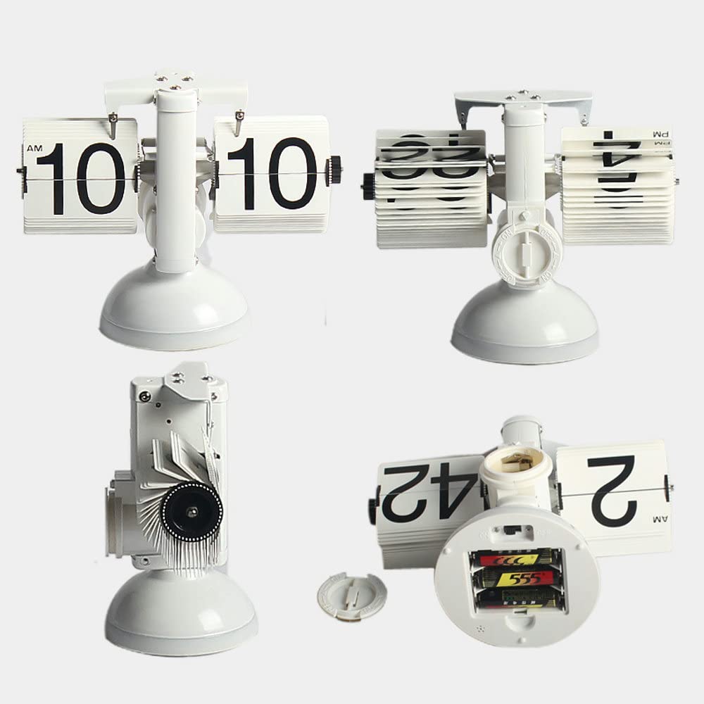 WINTECH Flip Clock White WH with Voice Sensor and LED Lamp (Flip Clock) FPC-2L