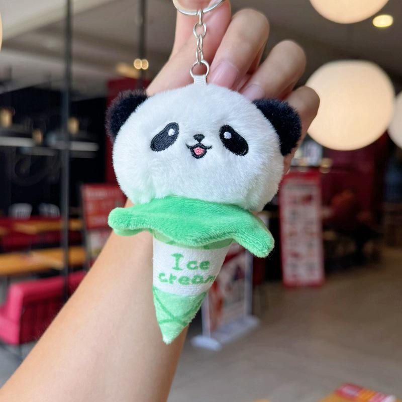 Wow! Niedlicher Panda Plüsch Eis Schlüsselanhänger & Kätzchen Taschenanhänger