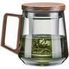 Glass Tea Cup with Lid Portable Puer Kung Fu Tea Cup Heat Resistant for Blooming and Loose Leaf Tea for Travel Camping Home