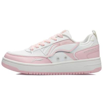 Non-Slip Wear-Resistant Shock Absorbing Low-Top Skate Shoes Women Sneaker White Pink AGCS134-1