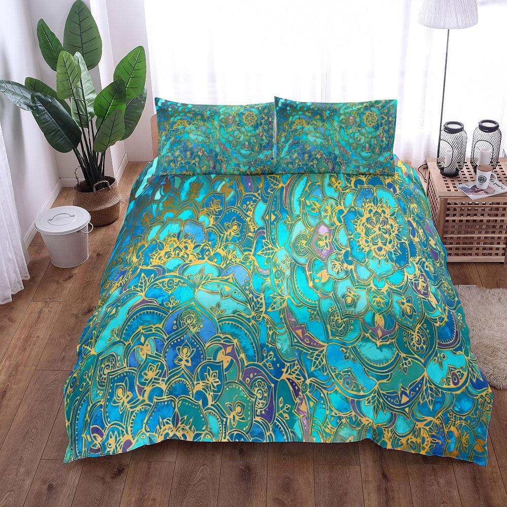 Purple Mandala Duvet Cover Set Bedding Set 3-piece Duvet Cover Set