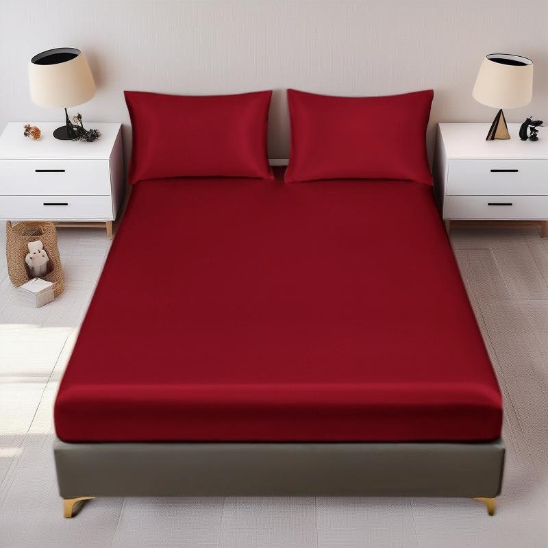 Custom Satin Washed Silk Fitted Bed Sheet & Pillowcase Set