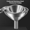 Stainless Steel Kitchen Funnels Set Food Grade Powder Transfer Funnel for Filling Bottles Cooking Oil Pouring Tool for Spices Salt Herbs
