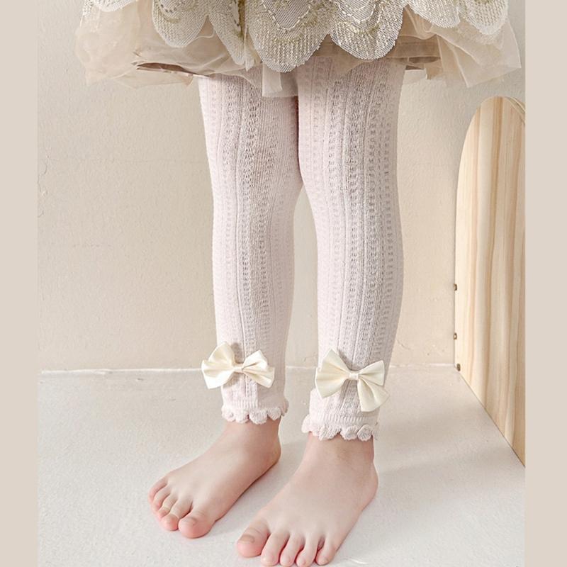 Solid Color Girls Leggings Infants Baby Bottoming Pants 2025 Summer Daughter Child Nine Point Bottoms Kids Tights