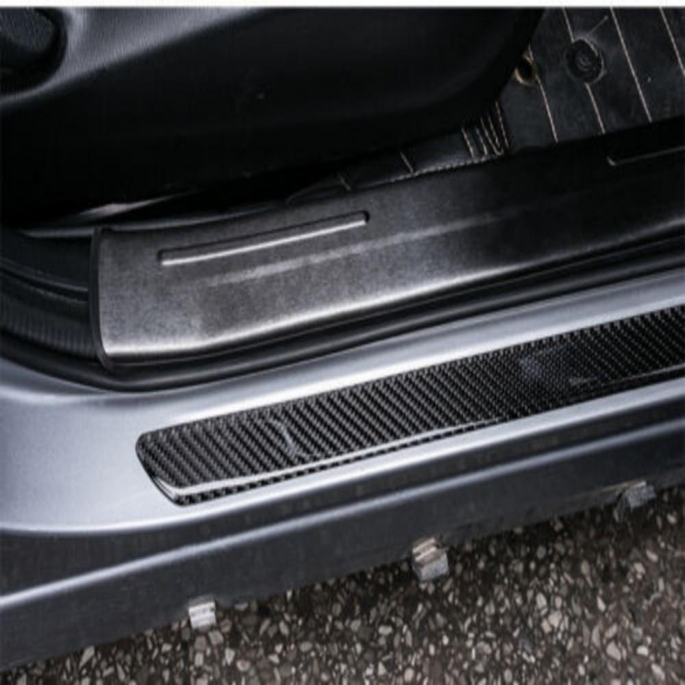 2pcs Universal Door Sill Cover Car Scuff Plate Panel Step Protector Guard Real Carbon Fiber 60 Cm