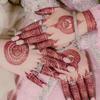 Nostalgie Red Henna Tattoo Kit, Waterproof Tattoos Stickers, Temporary Stickers for Women Wedding Party Festival Decorations