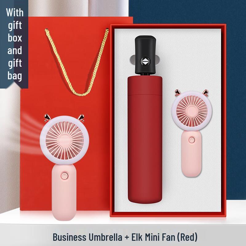 Business Gift Set with Insulated Cup, Umbrella & Fan