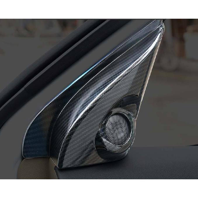 For Mitsubishi Outlander 14-20 Carbon Fiber ABS Door A-Pillar Speaker Cover Trim