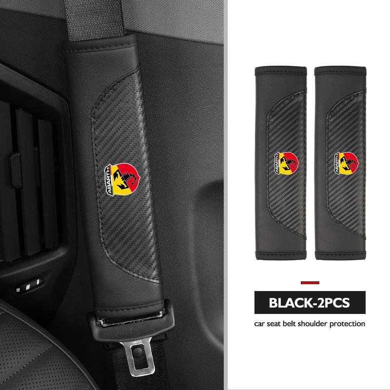 For Abarth Car Seat Shoulder Belt Cover Safety Belt Protector Pad Auto Interior Accessories FIAT 500 Doblo Tipo FR Panda Argo