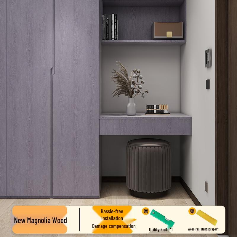 Wood Veneer Self-Adhesive Wallpaper: Thick, Soft, Imitation Wood Grain for Doors, Tables, and Furniture Renovation.