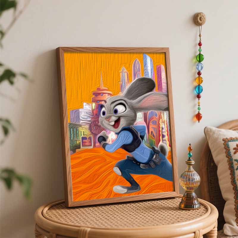 Disney Zootopia Judy Hopps Oil Painting Kit Painting Art Home Bedroom Wall Decoration Handmade Diy Gift