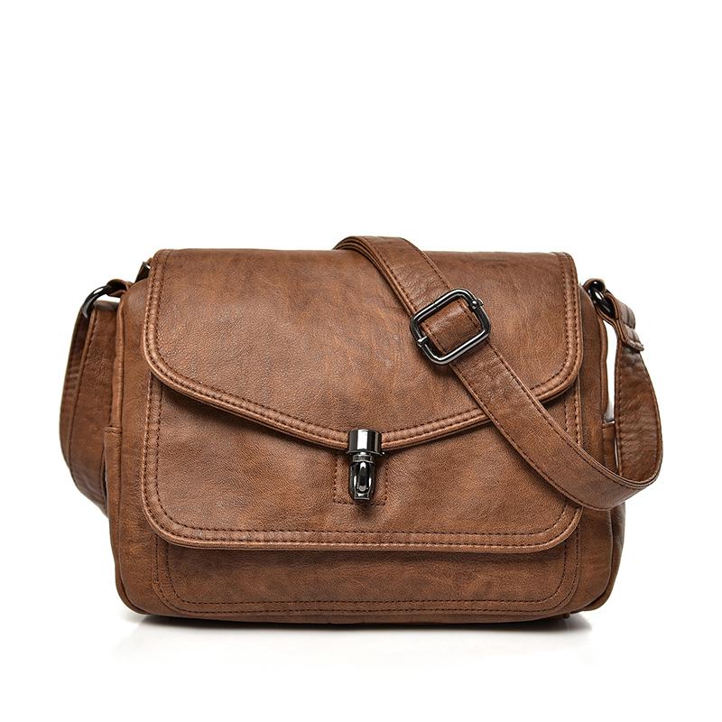 Vintage Soft Leather Femmels' Shoulder Bags Luxury Handbags Women's High Quality Small Crossbody Bag