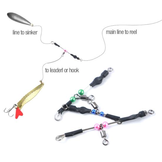3Pcs Bearing Swivel Fishing Connector Set Mini Size Portable Simple Installation Outdoor Fishing Rotary Ring Connectors