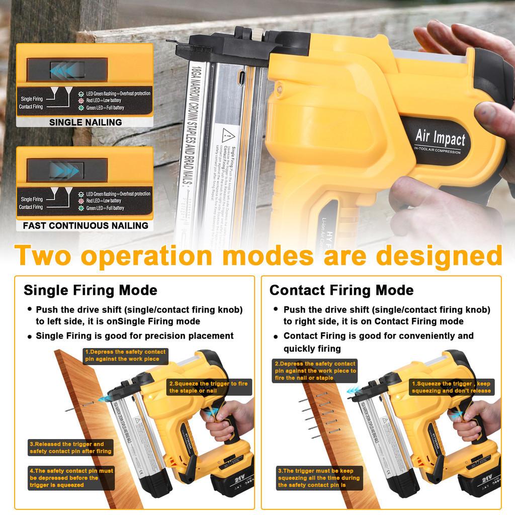 Cordless Electric Nail Gun Woodworking Straight/N-shape Nails Universal Nailing Machine For Battery New