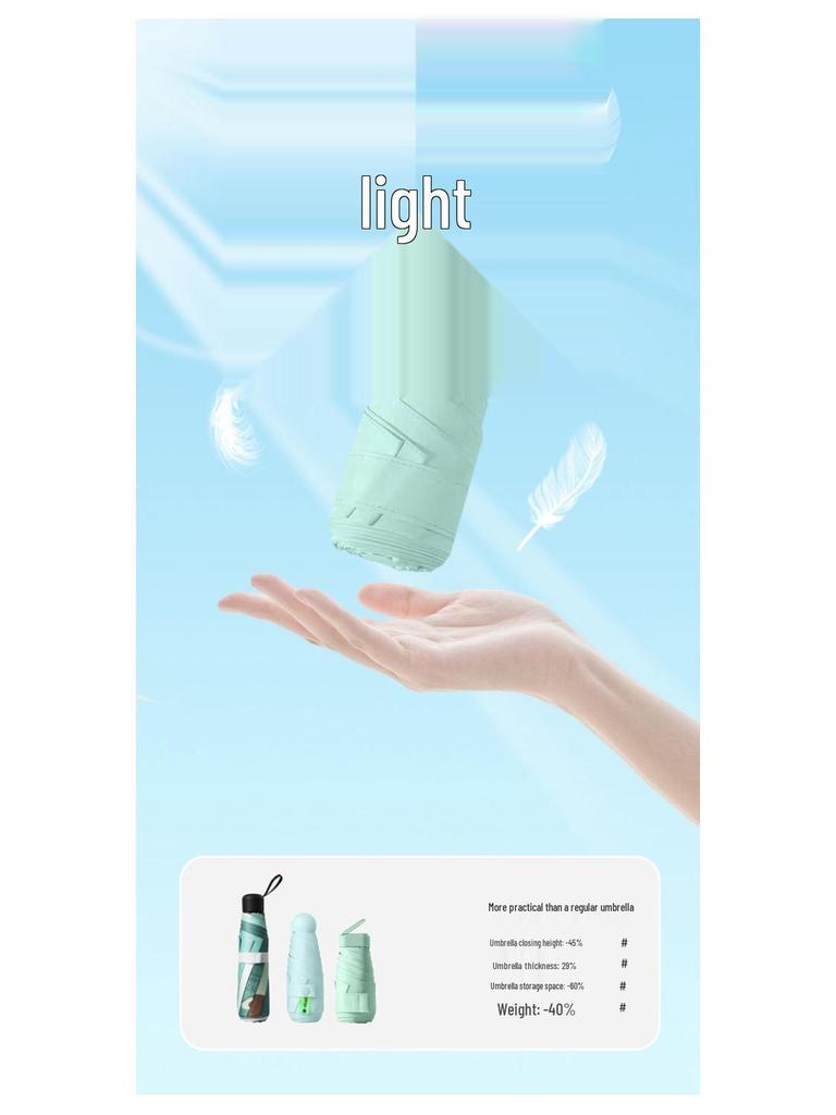 Compact UV Protection Mini Umbrella: Sun and Rain Shield for Students