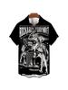 Shirts For Men Vintage Horror Skull Rocker 3d Print Gothic Rockabilly Hawaiian Shirt Short Sleeve Top