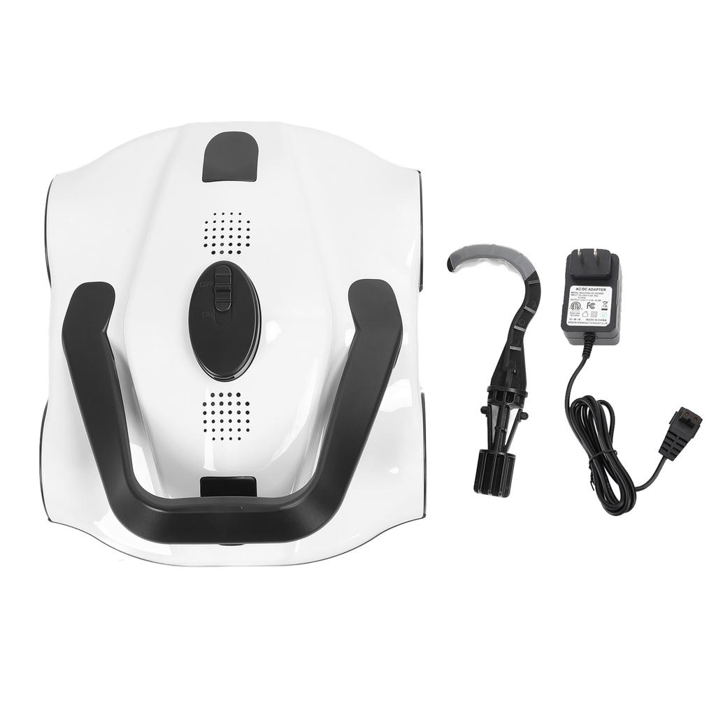 Cordless Robotic Pool Vacuum IPX8 Automatic Pool Vacuum Powerful Suction 5200mAh Battery for Flat Bottomed Pools White