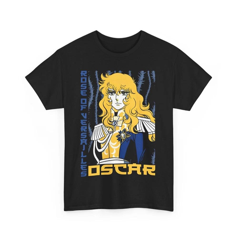 Anime Kawaii Lady Oscar Shirt Waifu Gift Rose Of Versailles Black T Shirt S