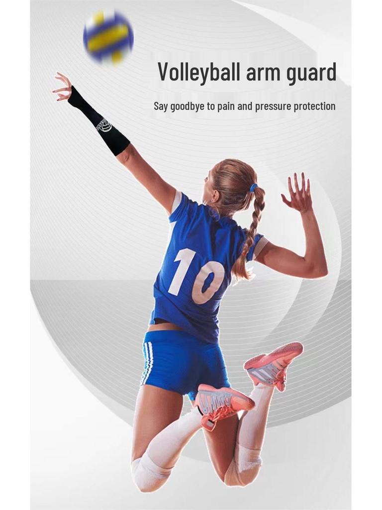 Unisex Summer Volleyball & Basketball Arm Sleeves with Breathable Anti-Collision Padding and Finger Sleeve Extension