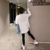 White Base Shirt for Women In Autumn and Winter New Pure Cotton Mid-length Letter Ripped Long-sleeved T-shirt